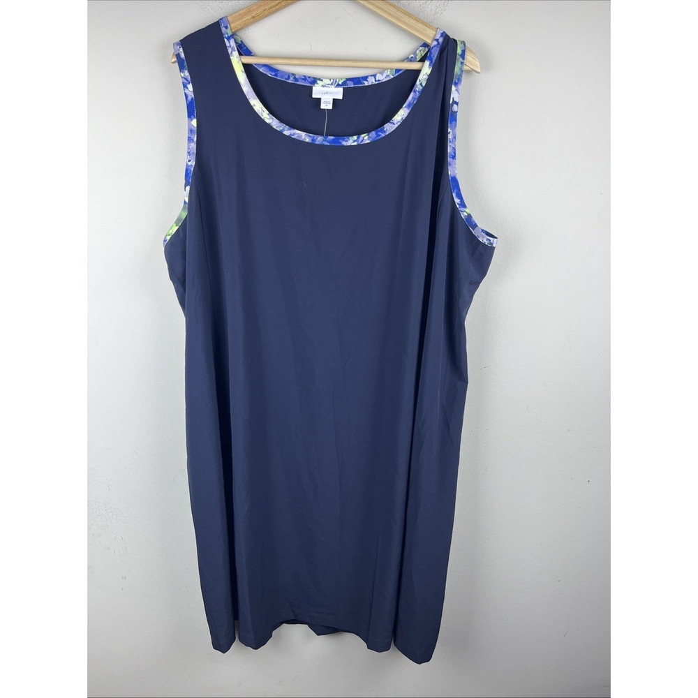J.Jill Women's 3X Navy Blue Pullover Dress NWT Casual Plus Size